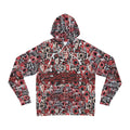 All-Over Print Hoodie — cloudyDays" Grunge Lip & Chain Pattern