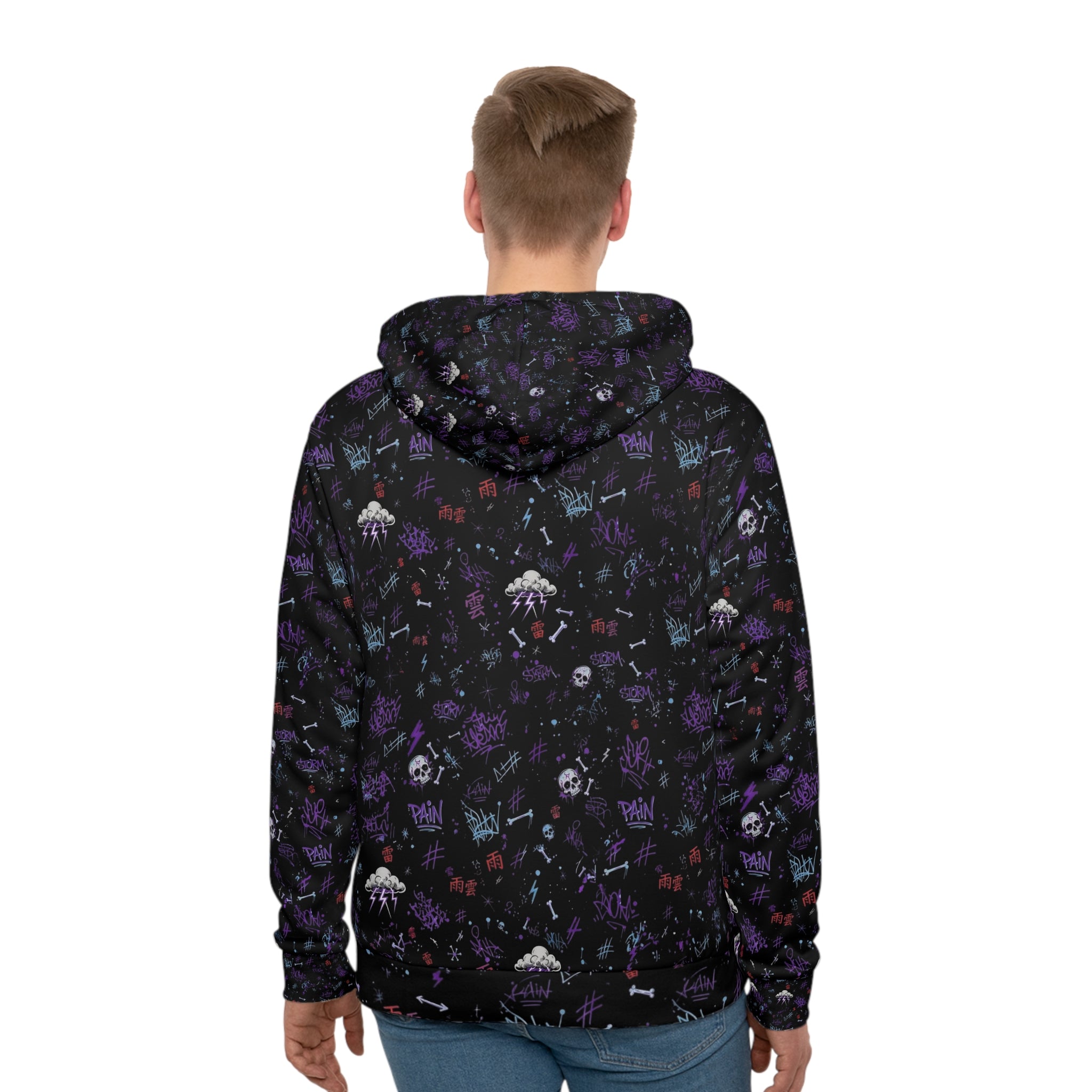 Cloudy Days Graphic Hoodie — Anime-Style Prayer Design