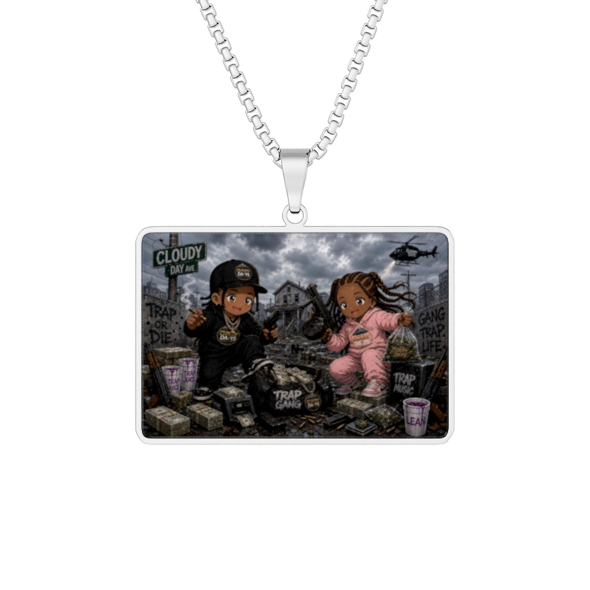 Custom Photo Rectangle Pendant — Personalized Memorial Photo Necklace