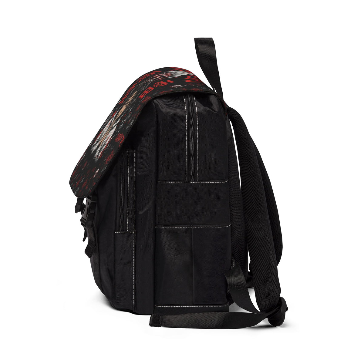 Anime Prayer Skull Backpack — Gothic Urban Shoulder Bag